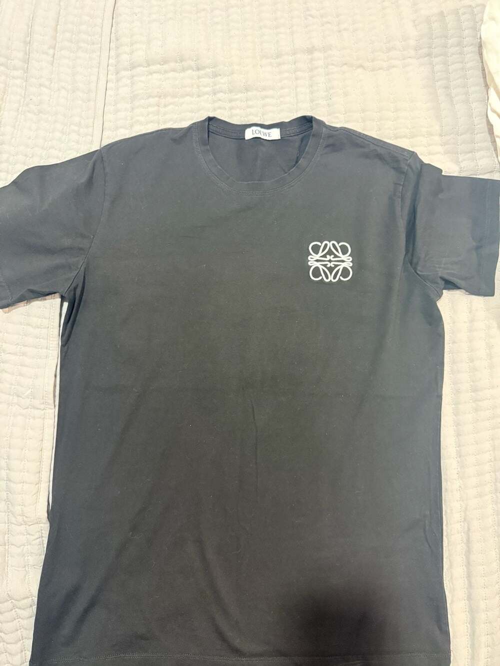 Loewe Anagram Embroidered T-Shirt Black Cotton